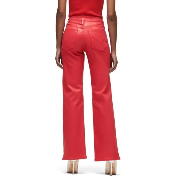 Womens Wide Leg Jeans High-Rise Cotton Modal Stretch Zipper Closure